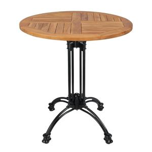 <span class=keywords><strong>Table</strong></span> <span class=keywords><strong>de</strong></span> patio <span class=keywords><strong>ronde</strong></span> en teck avec base en aluminium moulé noir pour <span class=keywords><strong>salon</strong></span> <span class=keywords><strong>de</strong></span> <span class=keywords><strong>jardin</strong></span> - Product Image 1