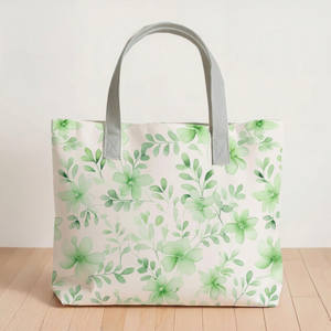 Sac de courses en tissu de coton réutilisable, sac fourre-tout écologique avec coutures robustes, sac d'épicerie pliable - Product Image 1