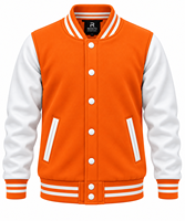 Veste bomber d'hiver personnalisée OEM avec logo brodé en chenille, manches en cuir, veste varsity pour homme