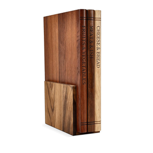 Juego de tablas de cortar de madera de acacia al por mayor con soporte de madera para verduras, queso y carne - Product Image 1