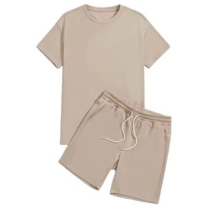 Conjunto Deportivo de Verano para Hombre de Alta Calidad, Manga Corta, Ropa de Playa, Mezcla de Poliéster/Algodón, Transpirable, Camiseta y Pantalones Cortos Casuales - Product Image 1