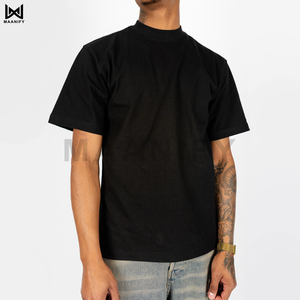 High Quality 300gsm <b>Black</b> Heavyweight <b>T</b> <b>Shirt</b> Men Oversized Streetwear <b>Plain</b> Blank Tee Custom Logo Embroidery Print MAANIFY - Product Image 2