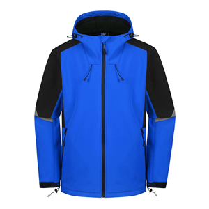 Casual Softshell Jacket Outdoor Fleece-Lined Windproof outdoor Water-Repellent Hooded Coat With Zipper Closure for Hiking - Product Image 2