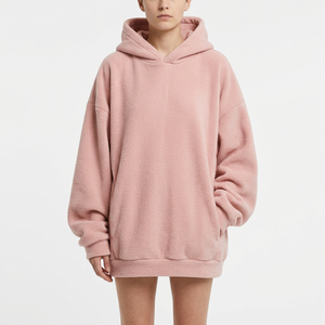 Sweat à capuche oversize en molleton brossé personnalisé 320 GSM pour femme – Vêtements streetwear de marques de boutique - Product Image 2