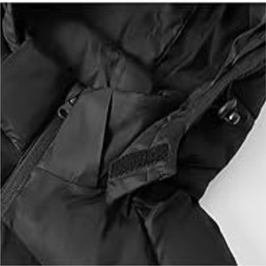 Veste matelassée unisexe imperméable à capuche, style streetwear décontracté et chaud pour le printemps, avec broderie frontale anti-froid - Product Image 6