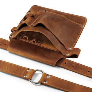 Cinturón de herramientas de floristería de cuero premium hecho a mano, organizador de jardinería ajustable, multibolsillos, resistente, con logotipo personalizado, precio asequible - Product Image 3