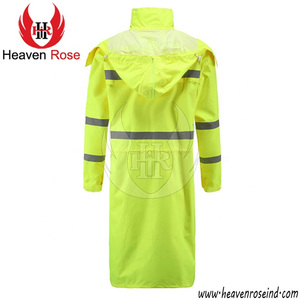 Vêtement de travail imperméable haute visibilité avec bande réfléchissante, veste de pluie longue, OEM personnalisé, EPI industriel - Product Image 3