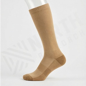 Knee High Solid Color Knitted <b>Socks</b> Regular Style Athletic <b>Compression</b> Support Breathable Moisture Wicking Running <b>Socks</b> - Product Image 3