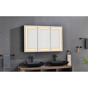 48\"X30\" <b>LED</b> Mirror Medicine Cabinet with Lights Dimmer Defogger <b>Clock</b> Temp Display and USB - Product Image 1