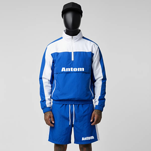 Conjunto de Chaqueta Cortavientos de Dos Piezas para Hombre, Hecho a Medida, 100% Nailon, Transpirable, Impermeable, con Cintura Elástica, para Verano - Product Image 2