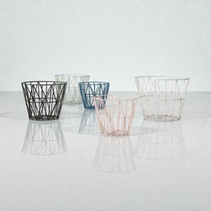 Geometric Metal <b>Wire</b> <b>Storage</b> <b>Baskets</b> Mini Modern Multi Purpose Neatening Organizers Stackable Design - Product Image 4