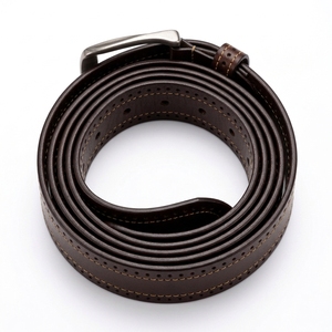 Cinturón de Cuero Genuino para Hombre, Casual, Marrón, con Hebilla Plateada, Duradero, Estilo Vintage, Ajustable, para Jeans, Vestir, Negocios, Uso Diario - Product Image 4
