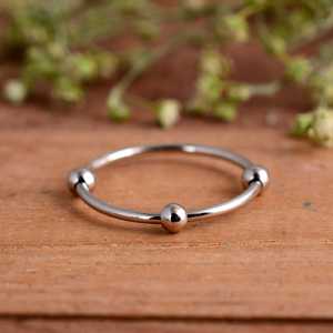 SHYAM JEWELRS Adjustable 925 Sterling Silver Luxury Anxiety <b>Ring</b> 3 Rotating Beads Handmade Fidget <b>Spinner</b> <b>Ring</b> Stress Relief - Product Image 1