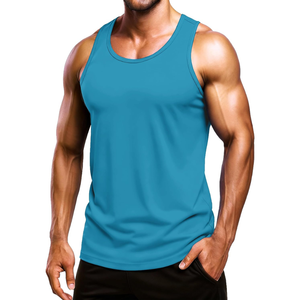 Camiseta sin mangas vibrante para hombre, tacto suave de poliéster, tejido transpirable, movimiento fácil, ligera, caída fluida, sensación fresca, comodidad diaria, costuras duraderas - Product Image 1