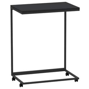 Portable <b>Black</b> Engineered <b>Wood</b> <b>Side</b> <b>Table</b> 21.7 X 13.8 X 27.6 In Nightstands Modern Minimalist Design - Product Image 4