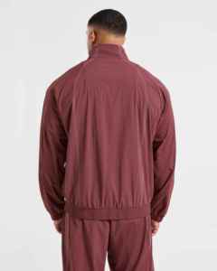 Chaqueta Deportiva X Sports City para Hombre, Color Borgoña, Cuello Alto con Cierre, Manga Larga, Color Sólido, Casual, Transpirable, 2 en 1, Peso Medio - Product Image 2
