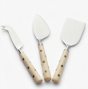 Luxury <b>Cheese</b> <b>Knives</b> <b>Set</b> In Stainless Steel With Polka Dot Handle Perfect For Home Kitchenware And Wedding Tableware Use - Product Image 1