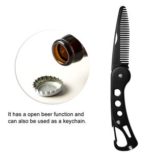 Professional Stainless Steel Folding Beard Comb Portable Multifunction Anti Static Comb For <b>Men</b> And Women Mustache Styling - Product Image 4