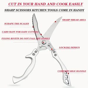 Heavy Duty German Stainless Steel Kitchen <b>Scissors</b> Detachable Poultry <b>Shears</b> for Chicken Fish & Meat - Product Image 3