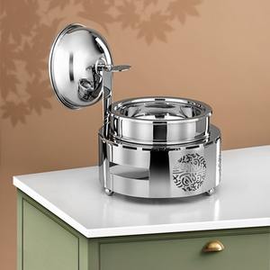 Recipiente Redondo de Acero Inoxidable para Calentar Comida con Caligrafía Árabe Cortada con Láser, con Tapa Enrollable para Catering de Hoteles de Lujo - Product Image 2