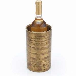 Elegante Cubetera Redonda de Acero Inoxidable Negro con Asas, Enfriador de Champán para Fiestas, Diseño Resistente al Óxido, Enfriador de Vino - Product Image 5
