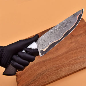 Cuchillo de Cocina Multiusos de Diseño con Patrón de Damasco de Cobre, Acabado Artístico para Aventuras y Viajes - Product Image 3
