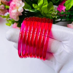 Juego de Pulseras Apilables de Acrílico Rosa Plateado, Ecológicas, Bonitas y Modernas para Mujer - Product Image 3
