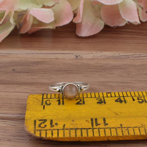 Natural Peach <b>Turquoise</b> Bezel Setting Wedding <b>Ring</b> 925 Sterling Silver Handcrafted Oval Gemstone <b>Rings</b> for Women - Product Image 3