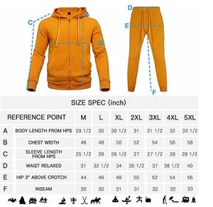 ชุดกีฬาสำหรับผู้ชายขนาดใหญ่พิเศษเสื้อฮู้ดเข้ารูปเข้ารูปแนวกล้ามเนื้อชุดวอร์มทำเองได้กันน้ำกันหด - Product Image 6