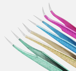 Pince à épiler en acier inoxydable à pointe incurvée - Outil de beauté durable et antistatique pour le coiffage des cils - Product Image 5