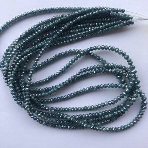 Perles de pierres précieuses facettées en diamant bleu naturel de 2 mm, 3 mm, 4 mm, en forme de rondelle, fil de perles, fournisseur en gros régulier, tendance, pierres véritables de qualité AAA pour bijoux - Product Image 3