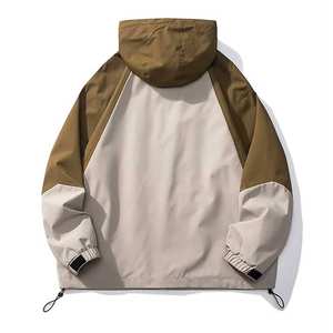 Men's Stand Collar Windproof <b>Jacket</b> Color Blocking PU Coated Casual Outdoor Wear Autumn Regular Fit <b>Zipper</b> Closure Front <b>Pocket</b> - Product Image 4