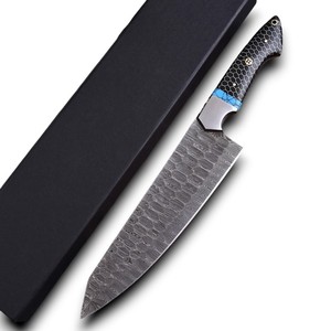 Hot Selling Carbon Steel Chef Knife Black Honeycomb Handle Razor Sharp Full Tang Premium Ambidextrous Modern Best Price Luxury - Product Image 1