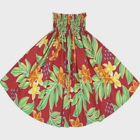 Vestido Festivo Polinesio para Mujer, Estampado Floral, Bordado, Transpirable, Ligero, 100% Algodón, Cintura Natural, Diseño de Bajo Ancho y Fluido