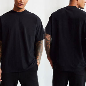 เสื้อยืดโอเวอร์ไซส์ผ้าคอตตอนหนานุ่มคุณภาพสูง พิมพ์โลโก้ตามสั่งสำหรับผู้ชาย เสื้อยืดทรงบ็อกซี่ขนาดใหญ่พิเศษ - Product Image 3