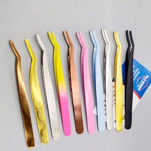 Pinzas aplicadoras de pestañas de acero inoxidable sostenible con punta puntiaguda - Product Image 3