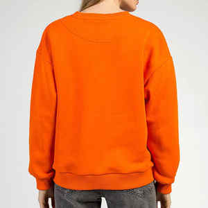 Sudadera de algodón al por mayor con cremallera de un cuarto para mujer, con logo personalizado, hombros caídos, estilo oversize, tipo jersey - Product Image 2