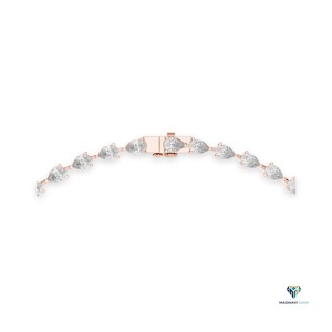 Collier pendentif en or rose 22,98 CT avec diamant de laboratoire en forme de poire, en or massif 14 carats - Product Image 4