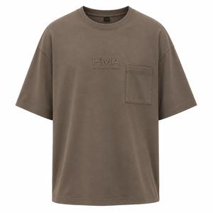 Camiseta Personalizada para Hombre, Cuello Redondo, Manga Corta, Estilo Casual, Mezcla de Algodón Grueso, con Logotipo Impreso en la Parte Delantera, MOQ Bajo - Product Image 2