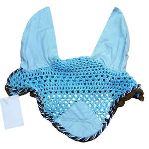 Vente en gros de bonnets pour chevaux personnalisés, très demandés, faits main au crochet, en filet de polyester respirant, voile anti-mouches, emballage personnalisé - Product Image 1