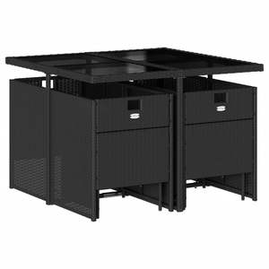 Juego de Comedor para Jardín en Negro y Crema - Product Image 3