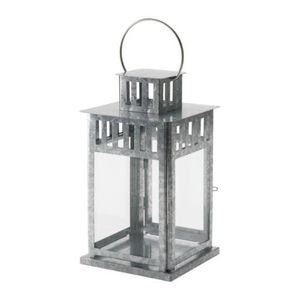 Classic Dynamic Design <b>Square</b> Shape Metal & Glass <b>Candle</b> Lantern Centerpiece for Floor Home & Hotel in Sage Green Finished - Product Image 4
