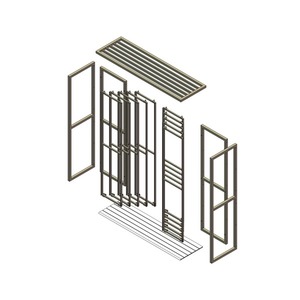 Étagère flottante double face à 5 rails de style italien pour cintres à vêtements, avec montage facile - Product Image 4