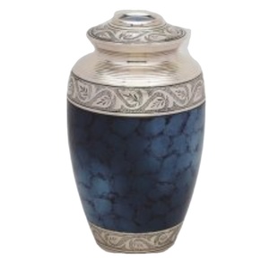 Engrave Floral Leaf Bend Large Cremation Urn & Jar <b>Ashes</b> <b>Keepsake</b> Adult Urns Blue Cremation Urns Funeral Supplies Factory Price - Product Image 1