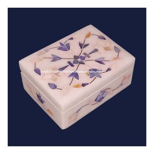 Cajas de joyería con incrustaciones de mármol blanco y azul pulido hecho a mano de la mejor calidad, paquete de bajo precio con logotipo personalizado para regalar - Product Image 3