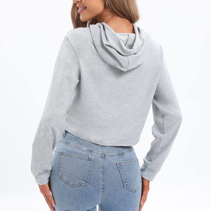High Breathability Long Sleeve <b>Pullover</b> <b>Jumper</b> Crop Hoodies Competitive Price New Arrivals Regular Fitted Cropped Hoodie Ladies - Product Image 3