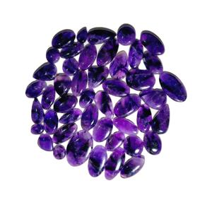 Cabujones de Amatista Natural en Forma de Estrella, Gemas Sueltas con Reverso Plano Pulido, 20-45mm, 8-12g, para Fabricación de Joyas, Precio al por Mayor - Product Image 3