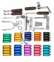 Ensemble de 58 instruments de chirurgie cervicale Caspar de qualité supérieure, pour neurochirurgie et orthopédie, avec lames argentées et boîte