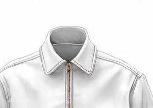 เสื้อแจ็คเก็ตบอมเบอร์ผู้ชายสีขาว หนัง PU ทรงปกติ ปกคอพับ ปิดด้วยซิป สไตล์ลำลอง ใส่ได้ในฤดูใบไม้ร่วง - Product Image 6