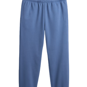 Men Blue Fleece Sweatpants Drawstring <b>Elastic</b> <b>Waist</b> Straight Leg Relaxed Fit Casual Winter Lounge <b>Trousers</b> with Pockets - Product Image 5